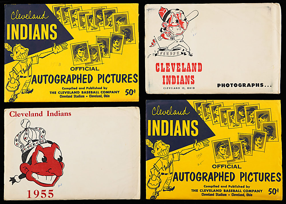 1954-1956 & 1958 Cleveland Indians Team Photo Packs (4) in Original Envelopes