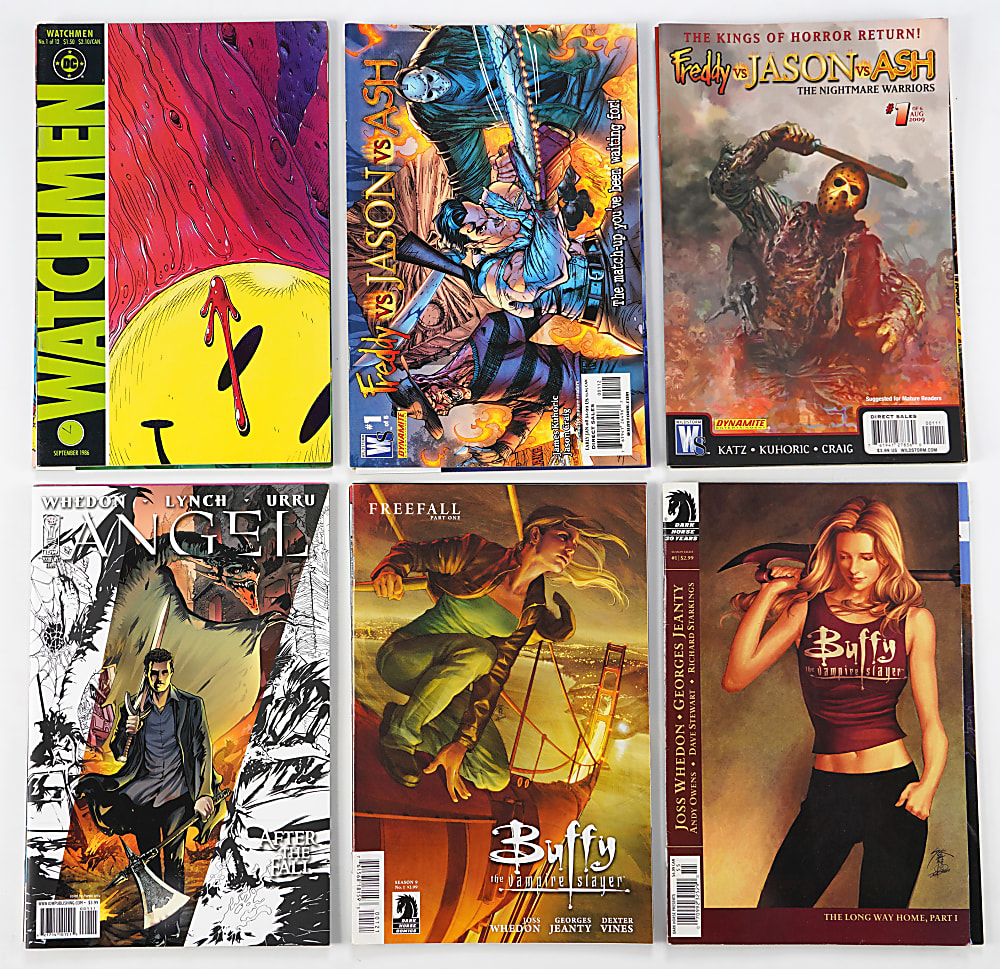 1980s-2010s Comic Books Complete and Partial Sets (47) with Secret Wars, Star Wars, Watchmen, Buffy & Freddy vs Jason vs Ash