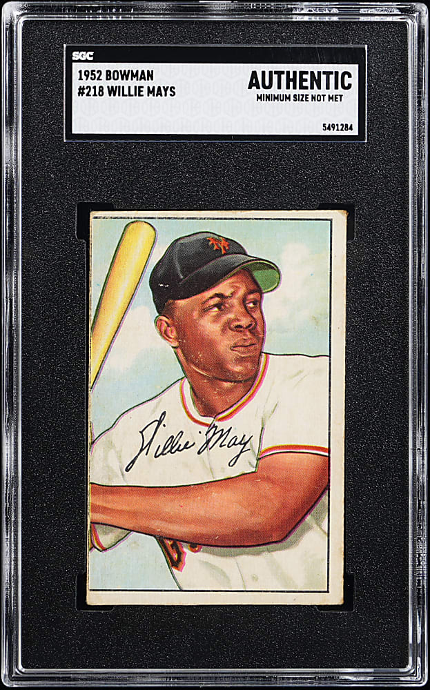 1952 Bowman #218 Willie Mays SGC Authentic