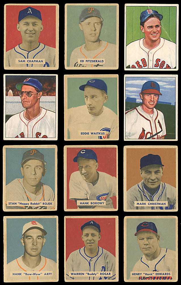 1949 & 1950 Bowman Collection (29) with SGC VG 3 Ted Williams with (4) Autographed