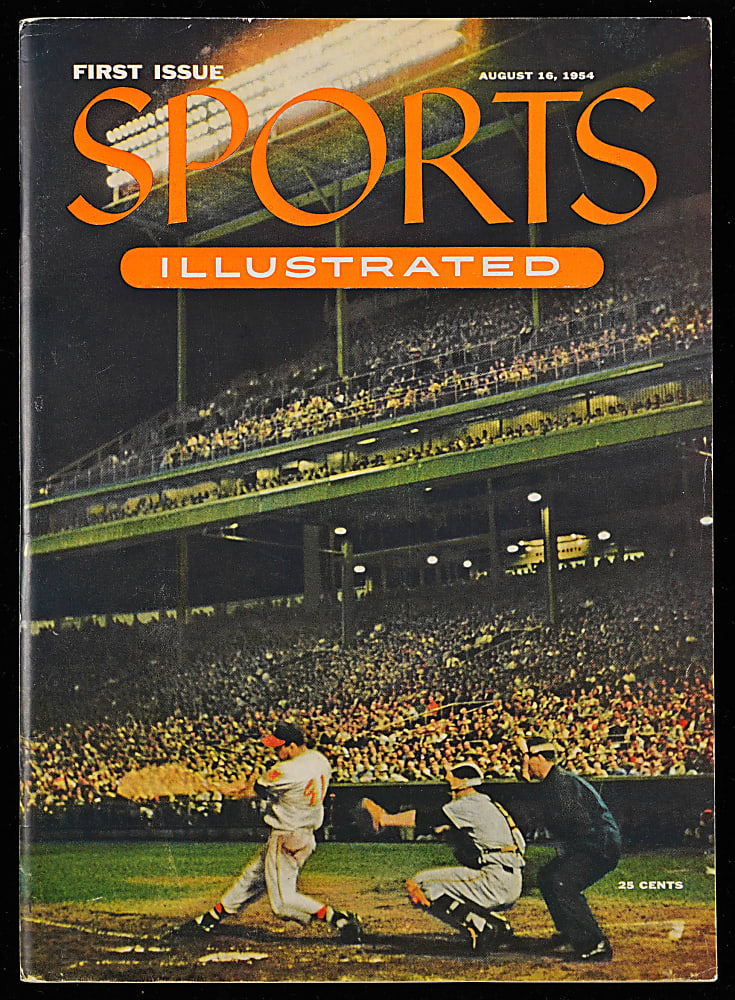 1954 Sports Illustrated Issue #1 - Inaugural Issue with 1954 Topps Insert Including Mays, Robinson, and Williams