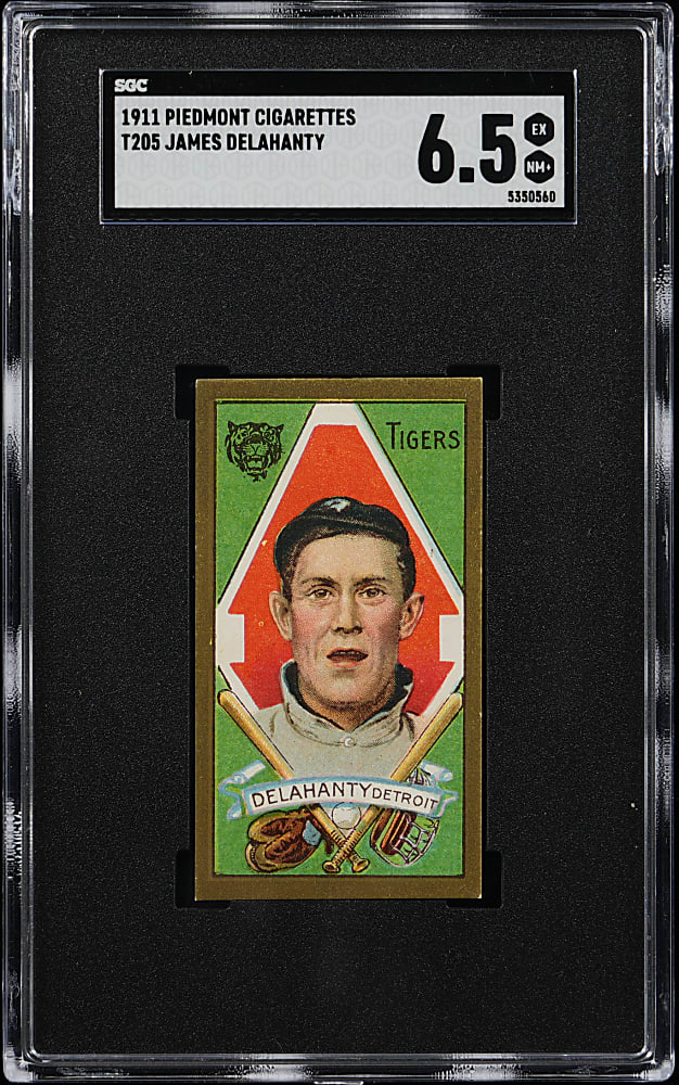 1911 T205 Gold Border James Delahanty SGC EX/NM+ 6.5 - Population 1 with None Higher