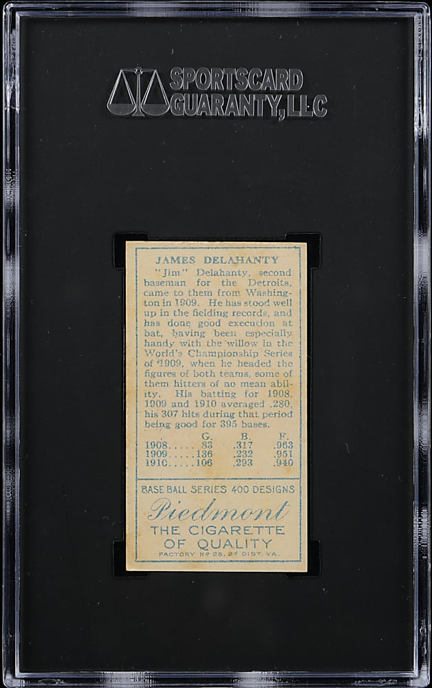 1911 T205 Gold Border James Delahanty SGC EX/NM+ 6.5 - Population 1 with None Higher