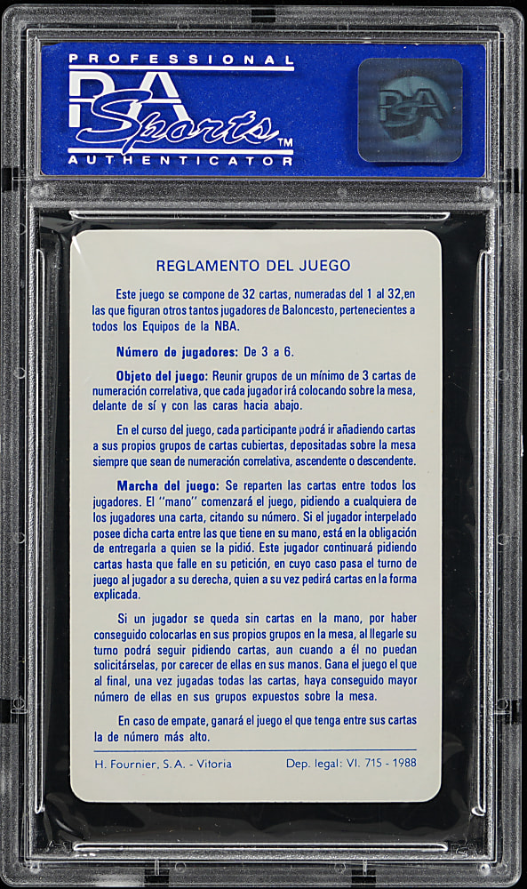 1988 Fournier Estrellas Michael Jordan PSA GEM MINT 10