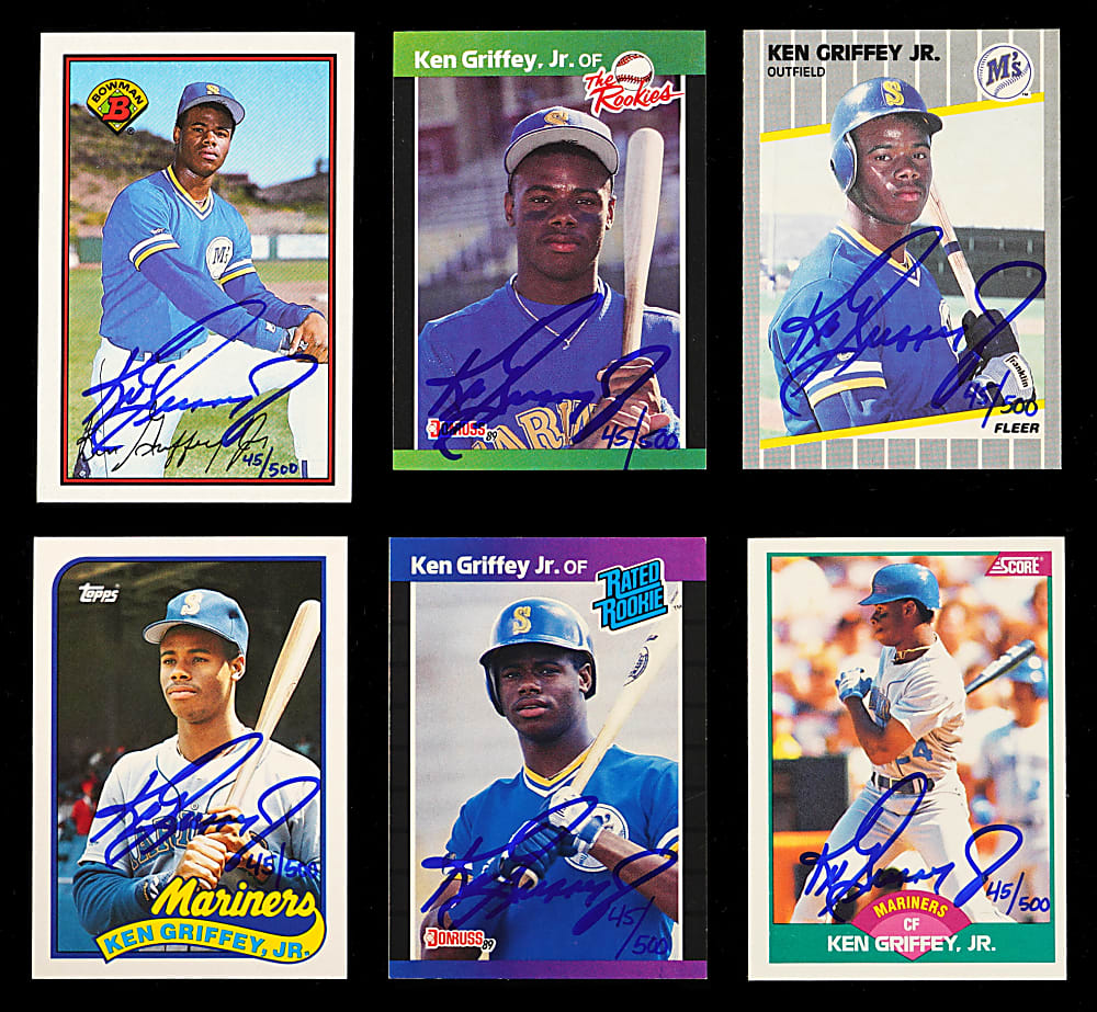 Signed 1989 Ken Griffey Jr. Limited Edition (#/500) Rookie Card Set (6)