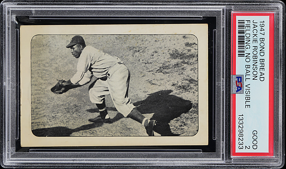 1947 Bond Bread Jackie Robinson Rookie Fielding, No Ball Visible PSA GOOD 2