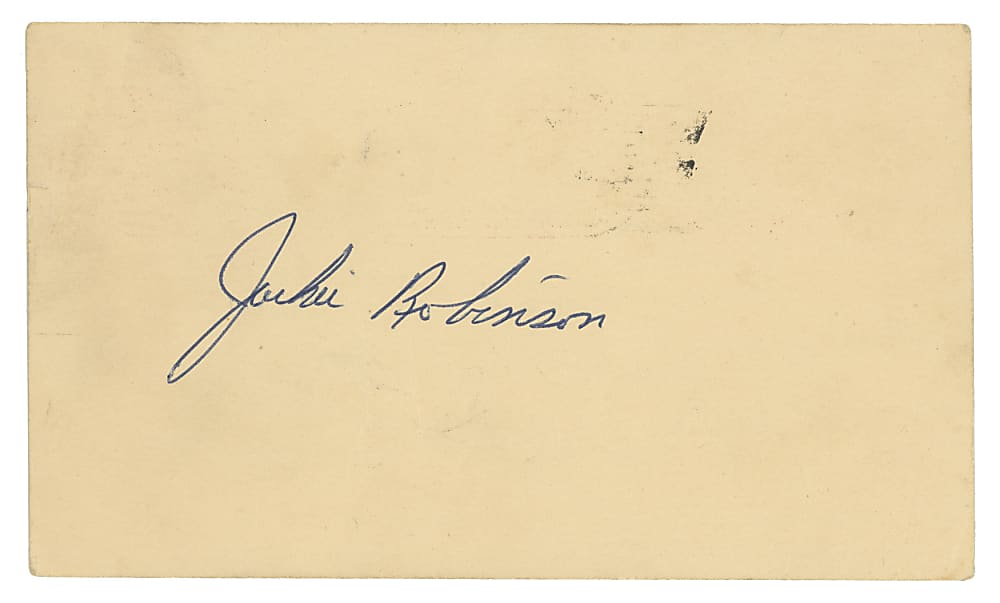 1955 Jackie Robinson Signed Government Postcard