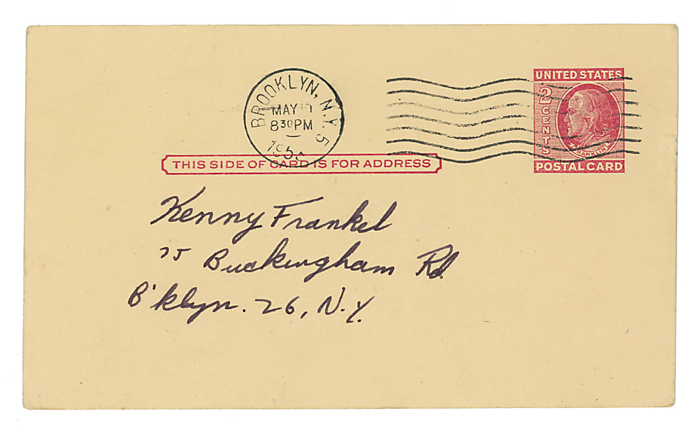 1955 Jackie Robinson Signed Government Postcard