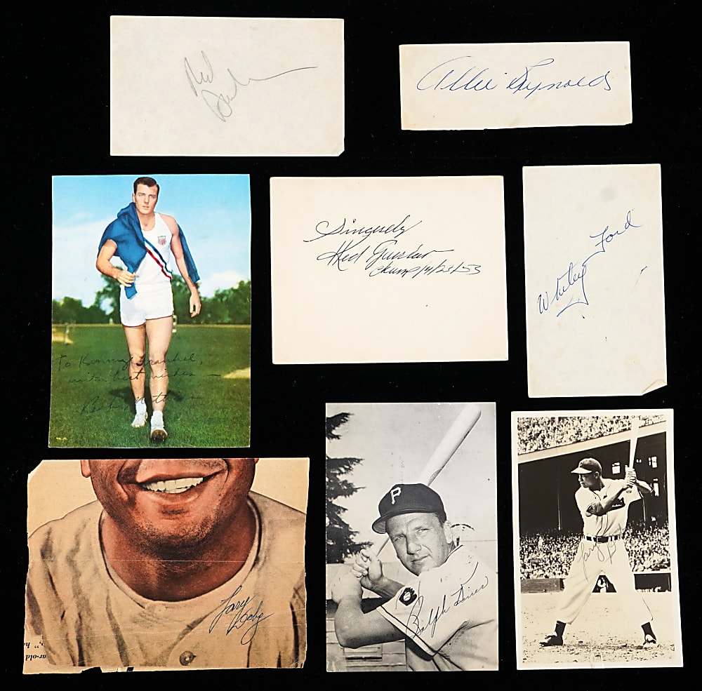 1950s Multi-Sport Autograph Scrapbook and Flats Collection (67) Total Signatures with Vin Scully, Stan Musial, “Happy” Felton & Bob Mathias