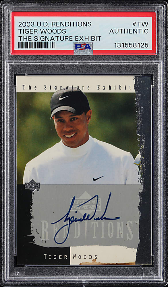 2003 Upper Deck Renditions Golf #TW Tiger Woods The Signature Exhibit Certified Autograph PSA Authentic