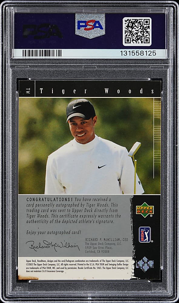 2003 Upper Deck Renditions Golf #TW Tiger Woods The Signature Exhibit Certified Autograph PSA Authentic