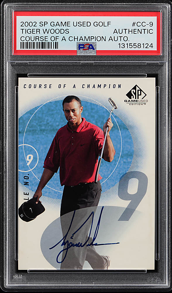 2002 SP Game-Used Golf Edition #CC-9 Tiger Woods Course of a Champion Certified Autograph PSA Authentic