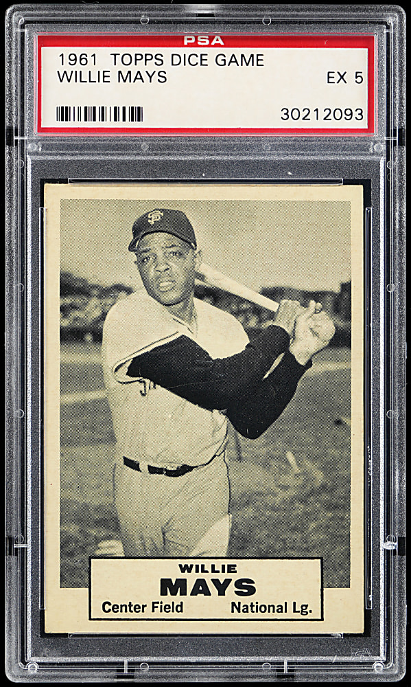 1961 Topps Dice Game Willie Mays PSA EX 5