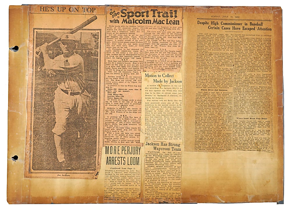 Unique 1920 Fan Letter Collage to "Shoeless" Joe Jackson