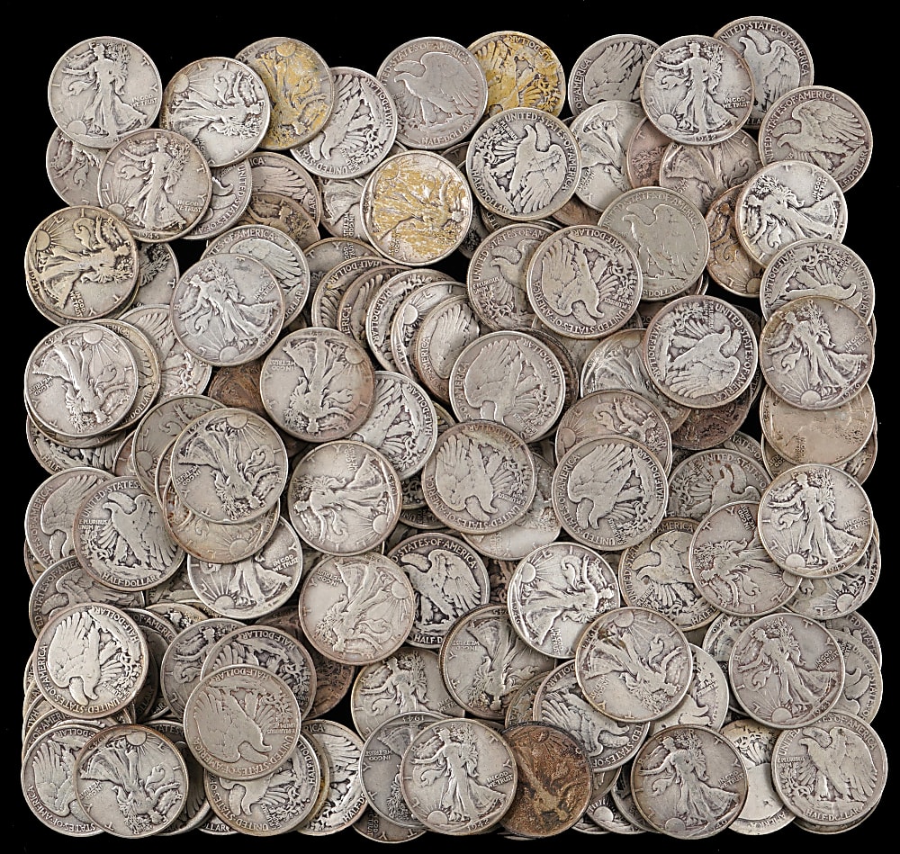 1918-1947 Walking Liberty Silver Half Dollars (180)