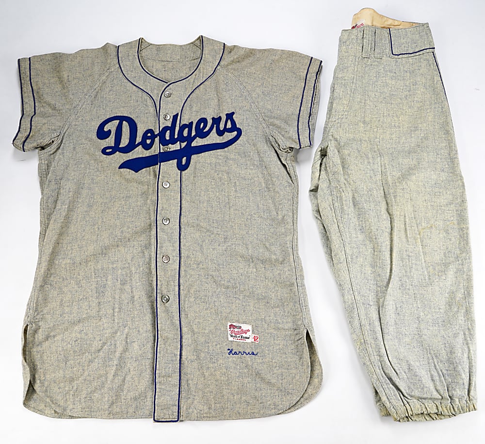 Circa 1955-1956 Brooklyn Dodgers Practice Uniform Jerseys (3) and Pants (3)