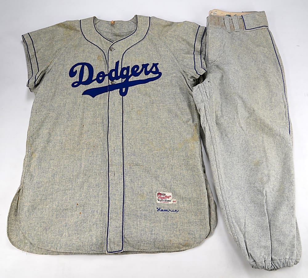 Circa 1955-1956 Brooklyn Dodgers Practice Uniform Jerseys (3) and Pants (3)