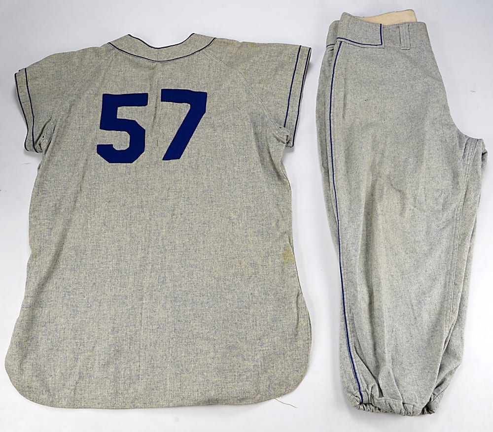 Circa 1955-1956 Brooklyn Dodgers Practice Uniform Jerseys (3) and Pants (3)