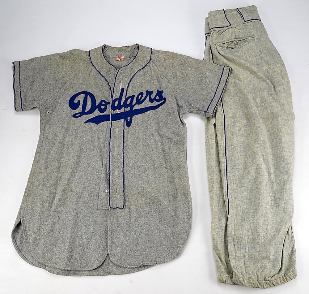 Circa 1955-1956 Brooklyn Dodgers Practice Uniform Jerseys (3) and Pants (3)
