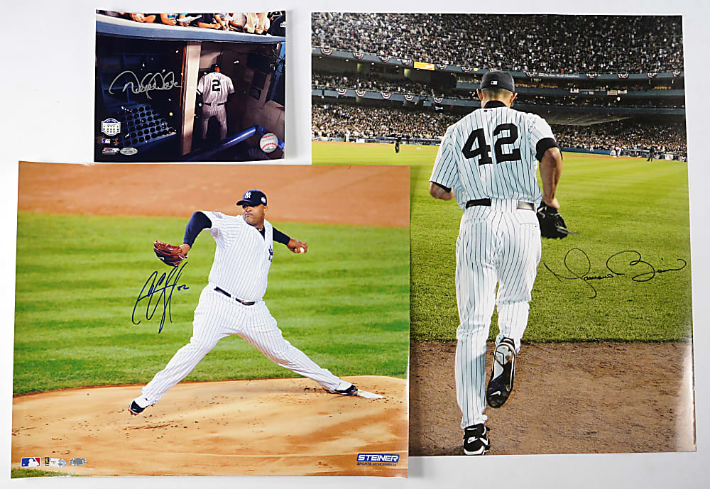 Derek Jeter, Mariano Rivera & CC Sabathia Signed Photograph Group (3)