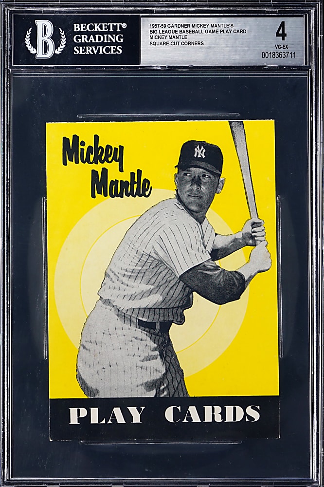 1957-1959 Gardner Toys Mickey Mantle's Big league Game Play Card BGS VG-EX 4