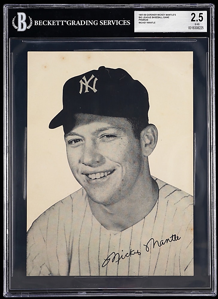 1957-1959 Gardner Toys Mickey Mantle's Big League Game Premium BGS G-VG 2.5