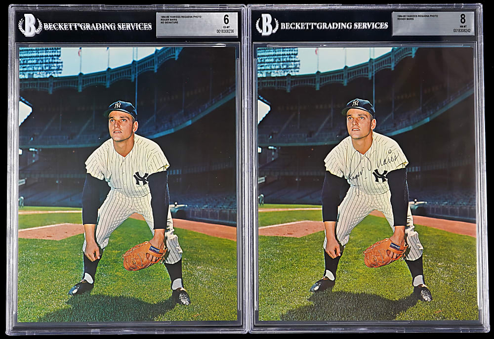 1964-1966 New York Yankees Requena 8x10 Photos Partial Set (16/21) with (4) Beckett Graded Including Mantle, Mantle/Maris & Both Maris