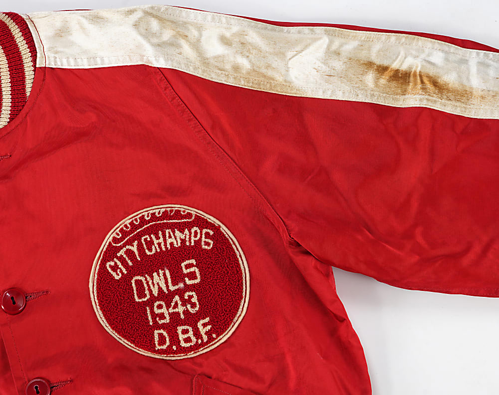 1943 Owls City Champs Satin Football Jacket