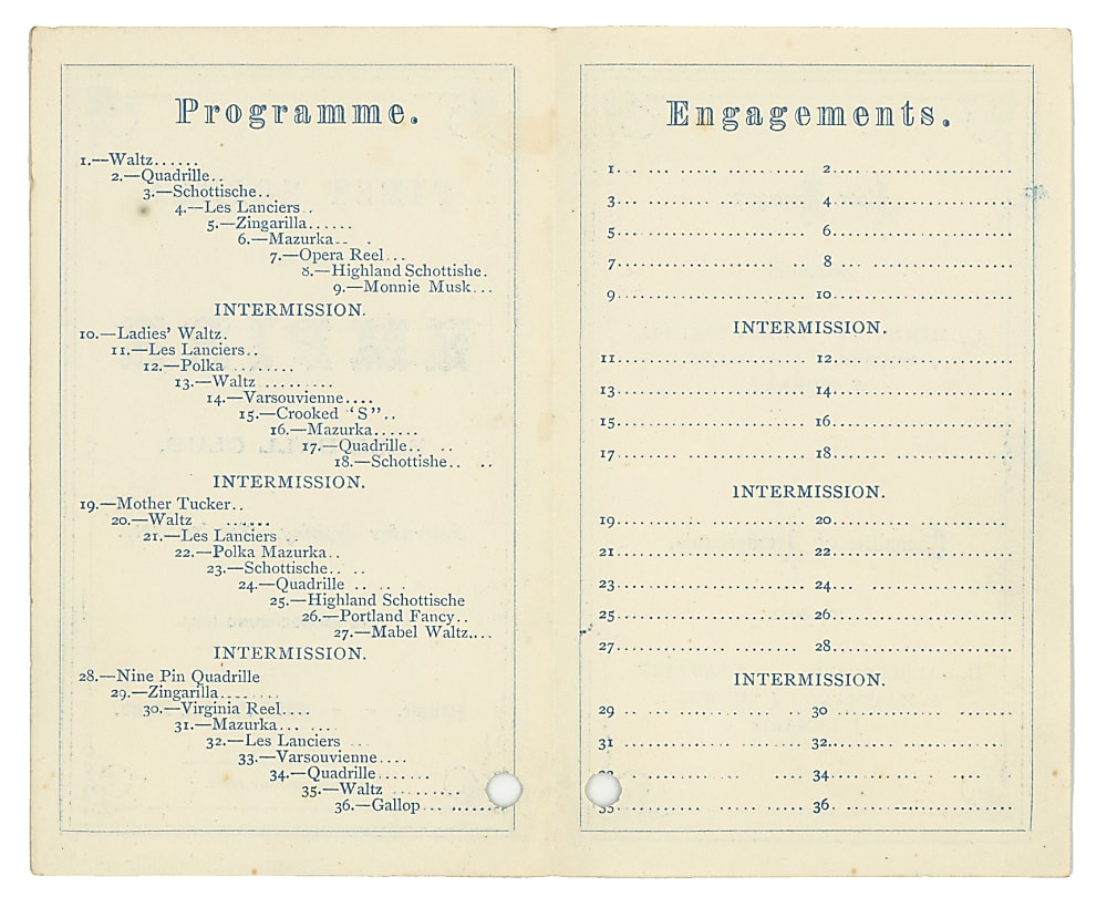 1870 Empire Base Ball Club First Soiree Program