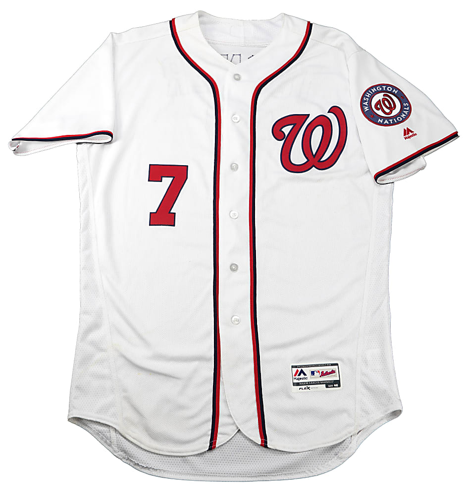 2016 Trea Turner Washington Nationals Game-Used Home Jersey From "Rookie" Season