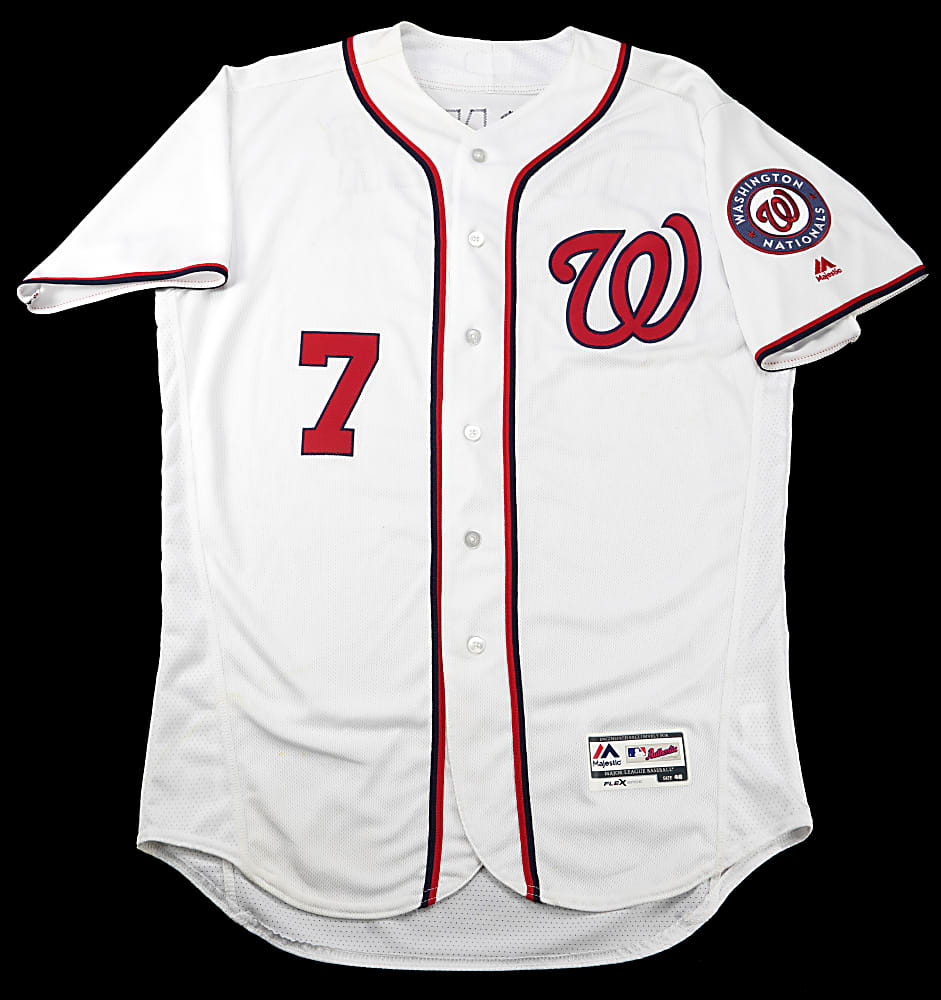 2016 Trea Turner Washington Nationals Game-Used Home Jersey From "Rookie" Season