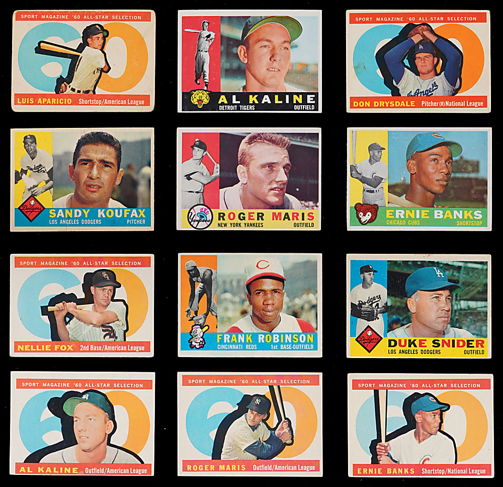 1960 Topps Complete Set (572) with (3) Graded Included (2) Mickey Mantle & Willie Mays