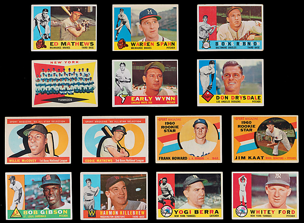 1960 Topps Complete Set (572) with (3) Graded Included (2) Mickey Mantle & Willie Mays