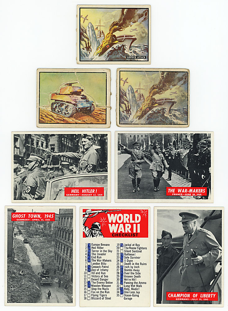 1950-1965 Non-Sport War Themed Collection (260) with 1950-1951 Topps Freedom's War Near Set (166/203) Including One Tank & Many Tan Backs