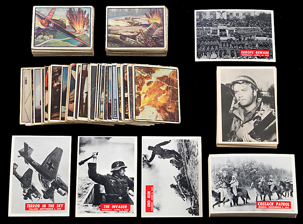 1950-1965 Non-Sport War Themed Collection (260) with 1950-1951 Topps Freedom's War Near Set (166/203) Including One Tank & Many Tan Backs