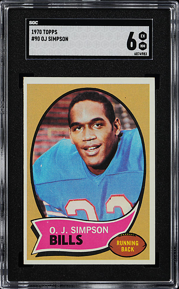 1970 Topps #90 O.J. Simpson Rookie SGC EX/NM 6