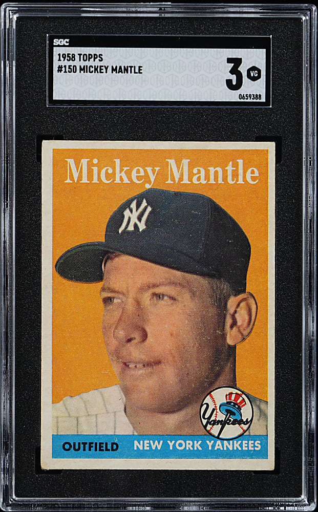 1958 Topps #150 Mickey Mantle SGC VG 3