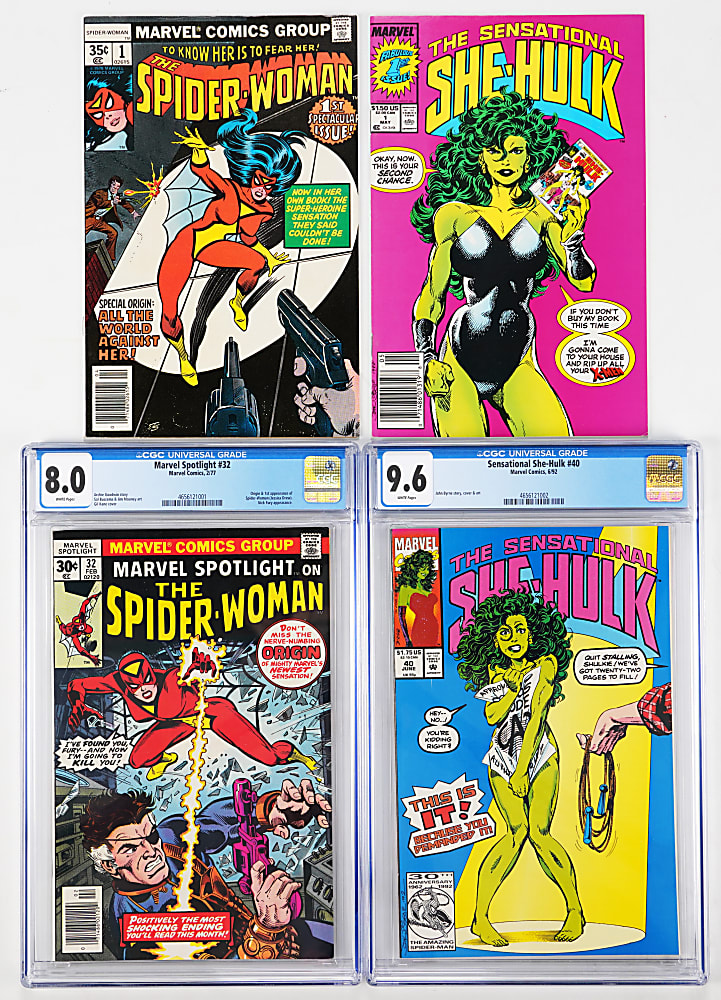 Avengers Heroines Spider-Woman & She-Hulk Collection (12) with Spider-Woman First Appearance, (2) #1s & Risqué John Byrne Cover