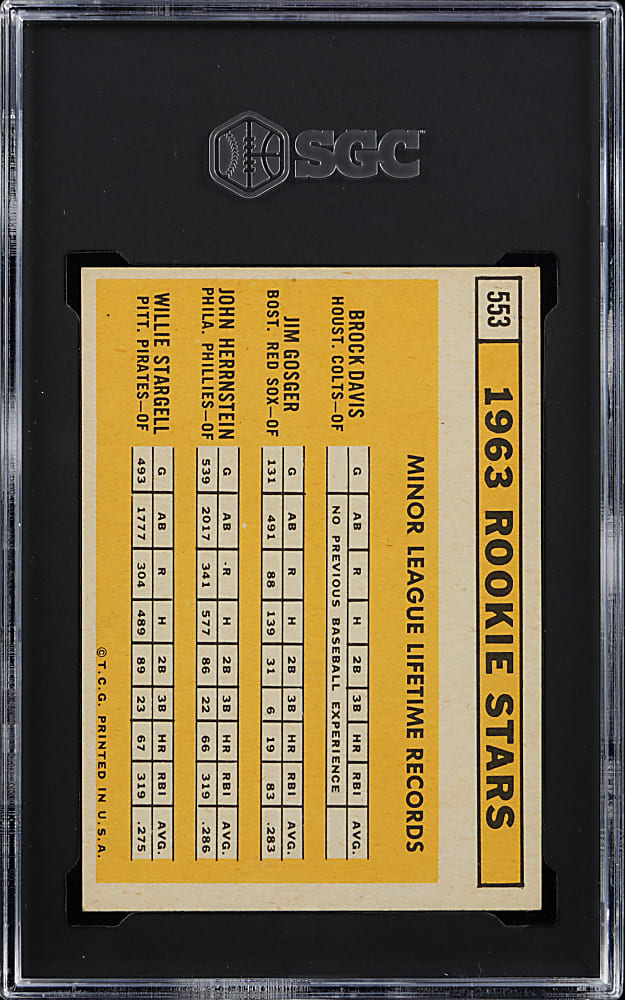 1963 Topps #553 Willie Stargell Rookie SGC EX/NM+ 6.5