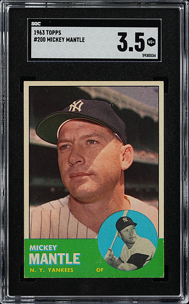 1963 Topps #200 Mickey Mantle SGC VG+ 3.5