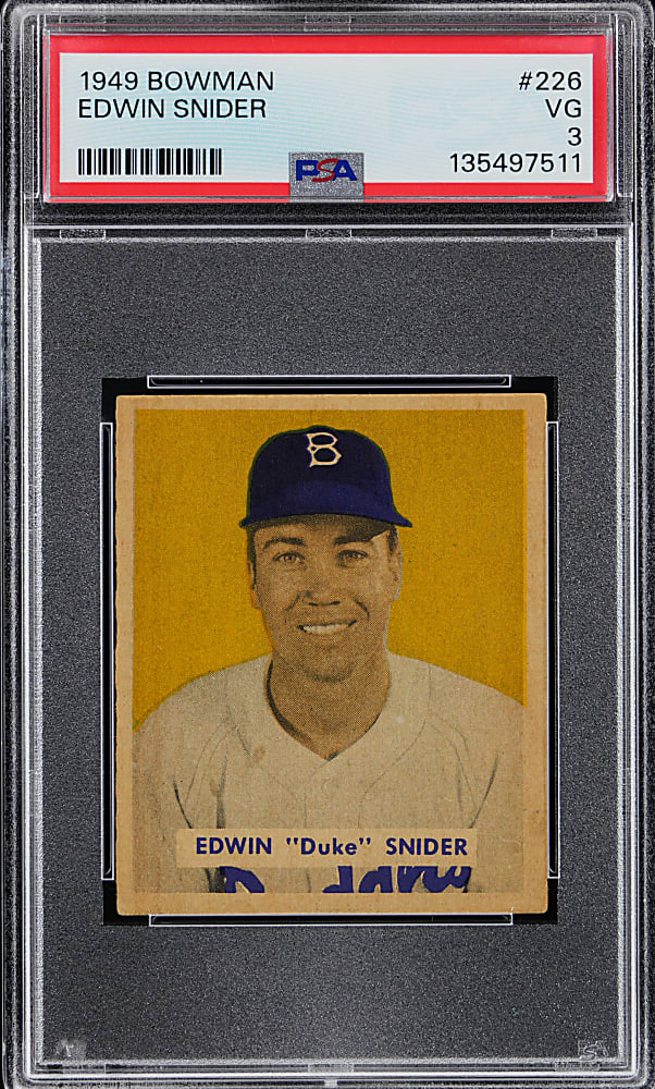 1949 Bowman #226 Duke Snider Rookie High Number PSA VG 3