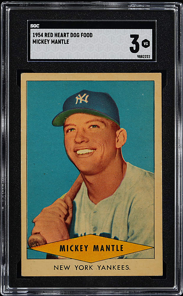 1954 Red Heart Dog Food Mickey Mantle SGC VG 3