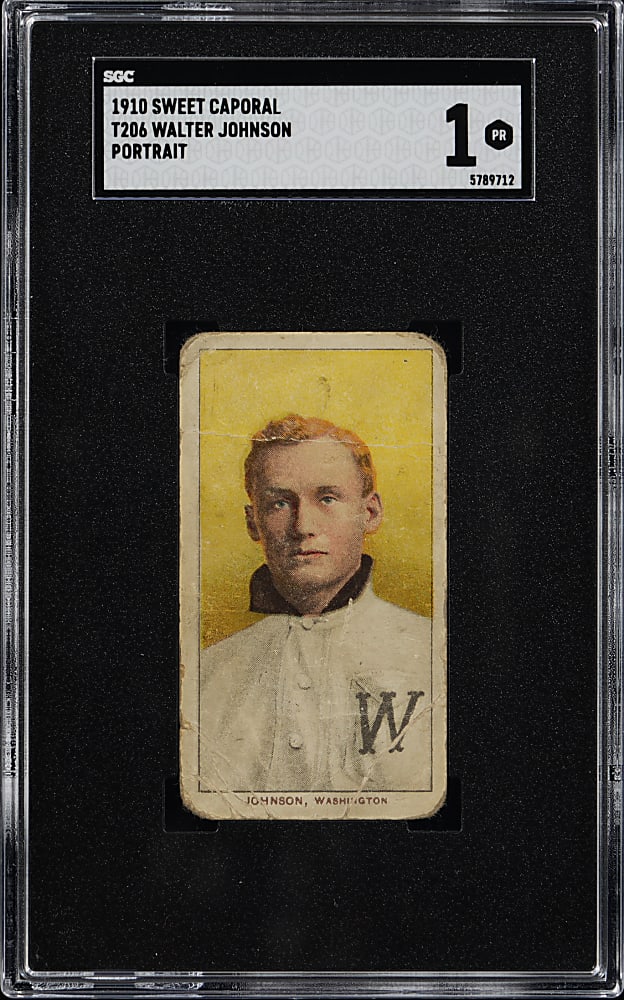 1909-1911 T206 White Border Walter Johnson Portrait SGC POOR 1