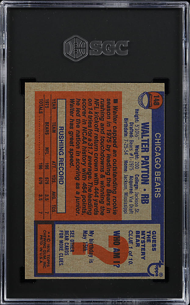 1976 Topps Football #148 Walter Payton Rookie SGC EX/NM 6