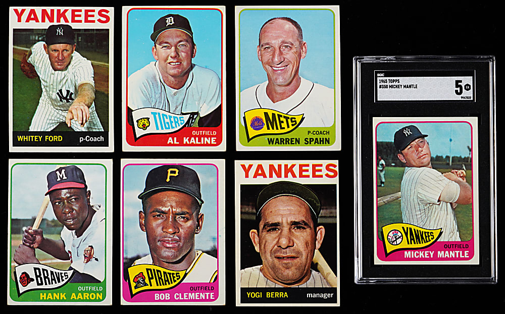 1960-1966 Topps Collection (107) with (20) Hall of Famers Including 1965 Topps #350 Mickey Mantle SGC EX 5
