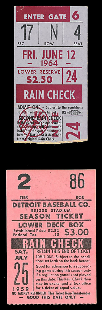 Bobby Richardson Milestone Collection (3) with 1st Career Home Run & 1,000th Hit Ticket Stubs