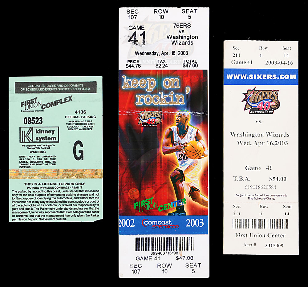 2003 Michael Jordan's Final NBA Game (4/16/03) Collection (8) with (2) Full Tickets