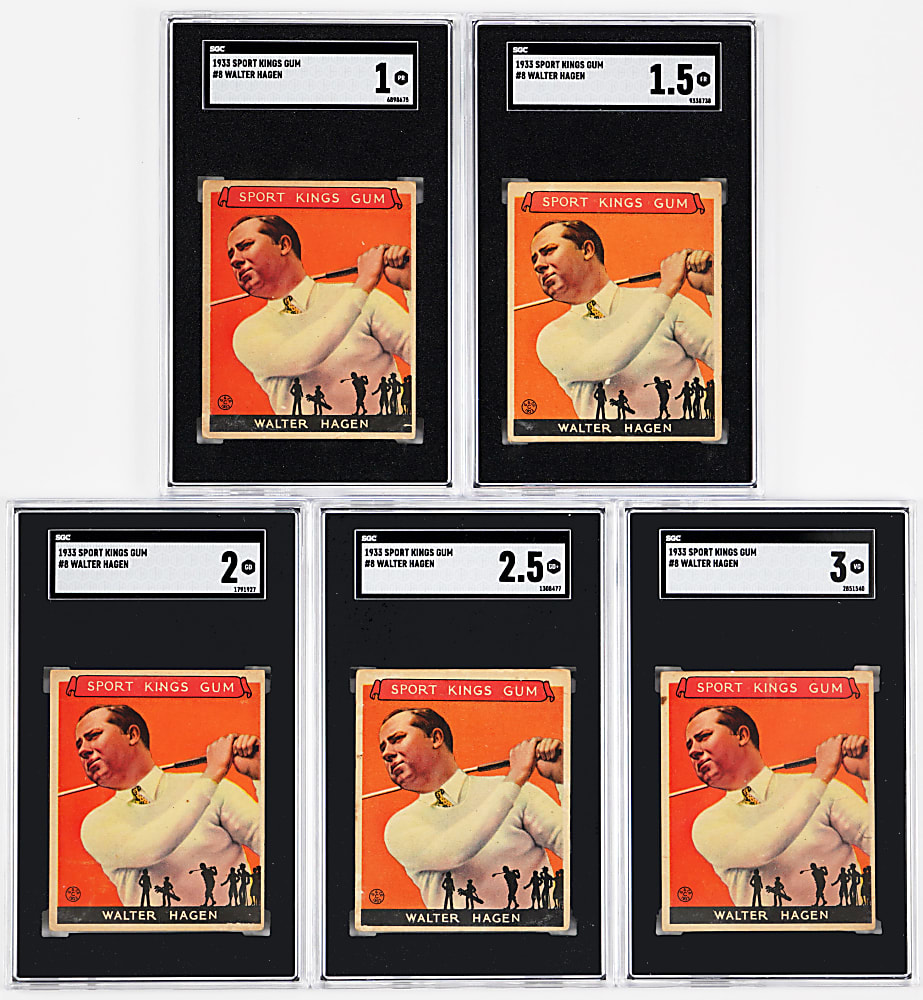 1933 Sport Kings #8 Walter Hagen SGC Graded Cards (5)