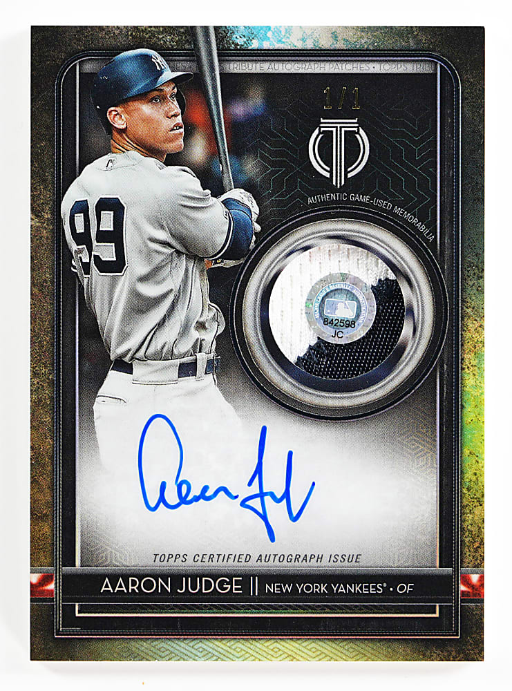 2020 Topps Tribute Aaron Judge Certified Autograph/Patch #1/1 with MLB Hologram