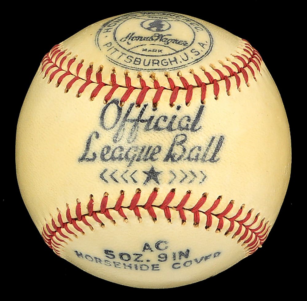 Exceptional Pie Traynor Single-Signed "Honus Wagner Co." Baseball with Original Box - Full JSA LOA